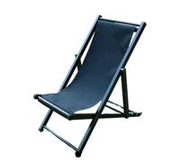 Sostituzione della sedia a imbracazione spiaggia in tessuto nero in tessuto reclinabile sedile pieghevole per il calcolo del giardino da sole. C 128 * 58cm