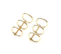 Sostituzione meccanismo quaderno, 3 anelli in metallo for rilegatura a fogli mobili, confezione da 2, multicolore, 20 mm(Golden-20mm-2pcs)
