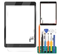 Sostituzione per iPad 9.7 2017 Touch Screen Sensore digitalizzatore di quinta generazione Pannello touch screen compatibile con A1822 con pulsante Home(nessun LCD non sostitutivo per iPad Air1)(nero)