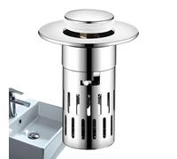Sostituzione tappo lavello in acciaio inossidabile | Tappo di scarico con filtro anti-intasamento, cestello rimovibile per cucina e bagno, prevenzione degli odori, filtro di scarico a pressio