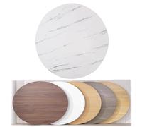 Sostituzione tavolo in legno noce scuro rotondo tavolo da pranzo pannello 100 cm piano tavolino da caffè (colore pietra bianca 80 cm) durevole ed elegante arredamento per la casa