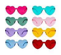 SOSTUDIO 8 occhiali da sole a forma di cuore, stile hippie, stile retrò, occhiali divertenti per feste di compleanno, agente per feste di compleanno, per bambini e adulti