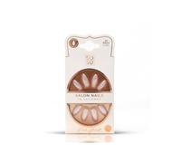 SOSU Cosmetics Pink Glazed Unghie finte - Unghie rosa lucide a forma di mandorla, lussuose manicure fai da te, colla, mini lima, infrangibili e durevoli, look elegante