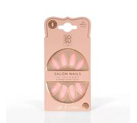 SOSU Cosmetics Unghie finte Soft Sottle - Unghie a forma di mandorla, manicure per la casa, facile da applicare, lucide, rosa, perfette per le occasioni, qualità premium