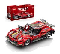 Sosuy 1:18 Set di mattoncini per costruire modelli di auto sportive - Cyberpunk Rally Car Racing Engineering Toys per giocare ed esporre - Idea regalo modello giocattolo per adulti e ragazzi (rosso)