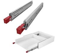 SOTECH 1 coppia di guide per VarioSlide KV2-100-H53-L1200-EH 1200 mm | con funzione lock-in/out snap-in con leva rossa Guida ad estrazione totale per carichi pesanti, caricabile fino a 100 kg