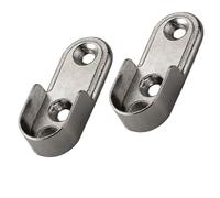 SOTECH 1 paio di supporti per tubi ovali 30 x 15 mm (montaggio laterale) in metallo cromato lucido Supporti per aste appendiabiti ovali Appendiabiti