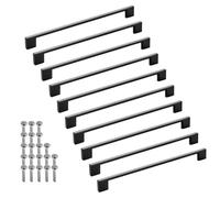 SOTECH 10 maniglie per mobili BLACKLINE XII BA 256 mm alluminio nero opaco (lunghezza 288 mm, larghezza 9 mm, altezza 28 mm) Maniglie per ante di armadi Maniglie ad arco