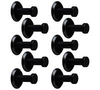 SOTECH 10 pezzi Gancio per guardaroba TALEA vero acciaio inossidabile massiccio nero verniciato a polvere Ø 10/15 mm Lunghezza 30 mm Lunghezza totale 33 mm