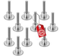 SOTECH 10 viti zigrinate M10, lunghezza 30 mm, in acciaio inox V2A (SS304), forma alta (con gambo da 20 x 15,6 mm), DIN 464, viti metriche con superfici laterali zigrinate