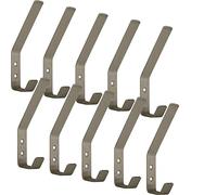 SOTECH 10 x Appendiabiti Loxten 142 x 20 x 45 mm Appendiabiti moderno in vero acciaio inox spazzolato Gancio da parete Spessore del materiale di 3 mm con bordi arrotondati