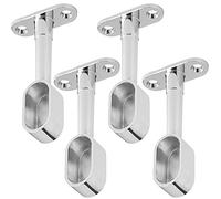 SOTECH 2 paia (4 pezzi) Supporti per aste per guardaroba per 2 aste ovali (30 x 15 mm) Cromo lucido Regolabili in altezza 84-112 mm