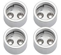 SOTECH 2 paia (4 pezzi) Supporto cilindrico cromato per aste per armadi rotonde con Ø 25 mm Supporto per aste per armadi Supporto per aste per vestiti