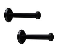 SOTECH 2 pezzi Gancio per guardaroba TALEA vero acciaio inossidabile massiccio nero verniciato a polvere Ø 10/15 mm Lunghezza 70 mm Lunghezza totale 73 mm