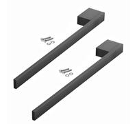SOTECH 2 portasciugamani in alluminio PARAT III (400 x 50 x 25 mm, BA 32 mm, nero opaco) Ganci per asciugamani per montaggio su armadio