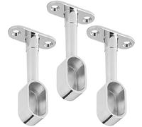 SOTECH 3 pezzi Porta aste da guardaroba terminale per aste ovali (30 x 15 mm) Cromo lucido Regolabile in altezza 84-112 mm