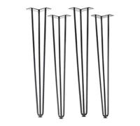SOTECH 4 pezzi Gambe a forcella Industrial Look acciaio dolce look nero 710 mm 3 montanti Gambe per tavoli Piedi per mobili