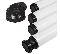 SOTECH 4 pezzi Gambe del tavolo Altezza 870 mm Ø 76/80 mm acciaio con superficie bianca caricabile fino a 300 kg (75 kg per pezzo) con regolazione in altezza 32 mm