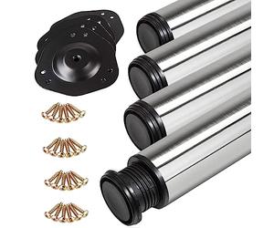 SOTECH 4 pezzi gambe per scrivania altezza 870 mm Ø 60 mm acciaio inox con rivestimento antimpronta caricabile 300 kg (75 kg per pezzo) regolabili in altezza di 32 mm