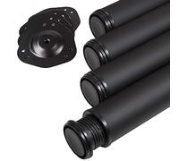 SOTECH 4 pezzi Gambe per tavolo Altezza 870 mm Ø 76/80 mm acciaio con superficie nera caricabile fino a 300 kg (75 kg per pezzo) con regolazione in altezza 32 mm