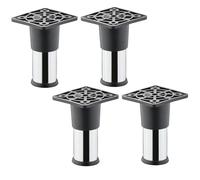 SOTECH 4 pezzi piedi di mobili Alfa 70 mm (+ 10 mm) Ø 25 mm cromo lucidato altezza variabile dai piedi di sopporto di acciaio