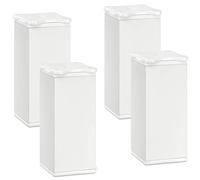 SOTECH 4 pezzi piedi di mobili Quebec 100 mm (+ 10 mm) 40 x 40 mm bianco altezza variabile piedi di armadi di alluminio