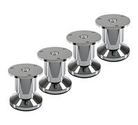 SOTECH 4 pezzi Piedi per mobili TERRA altezza 50 mm cromo lucido regolabili in altezza fino a max. 15 mm, caricabili fino a 250 kg/per piede