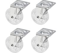 SOTECH 4 pezzi Ruote girevoli SHIFT Ø 75 mm trasparente, carico massimo 140 kg (35 kg per ruota) Altezza 97 mm