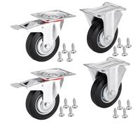 SOTECH 4 pezzi Ruote per il trasporto RED Ø 75 mm 2 fisse, 2 girevoli