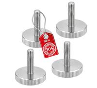 SOTECH 4 pezzo/i viti zigrinate M5 lunghezza 20 mm acciaio inox V2A (SS304) forma piatta DIN 653 vite a manopola metrica con superfici laterali zigrinate
