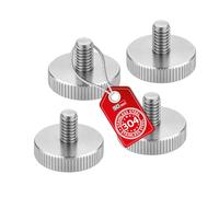 SOTECH 4 pezzo/i viti zigrinate M6 lunghezza 12 mm acciaio inox V2A (SS304) forma piatta DIN 653 vite a manopola metrica con superfici laterali zigrinate