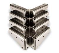 SOTECH 4 x Lastrine ad Angolo Acciaio Zincato 125 x 125 x 54 mm con Fori