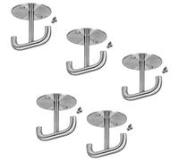 SOTECH 5 pezzi ganci doppi NELE II a T sottopensile in vero e solido | acciaio inox 2 a soffitto per cappotti per guardaroba