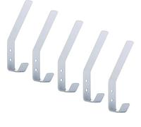 SOTECH 5 x Appendiabiti Loxten 142 x 20 x 45 mm bianco Acciaio inox Gancio a muro con spessore del materiale di 3 mm Appendiabiti con bordi arrotondati