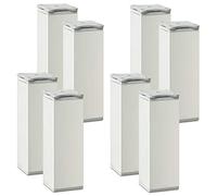 SOTECH 8 pezzi piedi di mobili Quebec 120 mm (+ 10 mm) 40x40mm ottica d'argento anodizzato altezza variabile piedini di alluminio