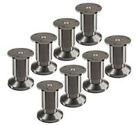 SOTECH 8 pezzi piedini per mobili TERRA altezza 80 mm acciaio inox spazzolato altezza regolabile fino a max. 15 mm, carico fino a 250 kg