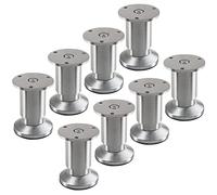 SOTECH 8 pezzi piedini per mobili TERRA altezza 80 mm alu spazzolato regolabili in altezza fino a max. 15 mm, caricabili fino a 250 kg/per piede