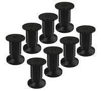 SOTECH 8 pezzi piedini per mobili TERRA altezza 80 mm anodizzati neri regolabili in altezza fino a max. 15 mm, caricabili fino a 250 kg/per piede