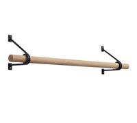 SOTECH Appendiabiti da parete SOTECH 120 x 150 mm verniciato a polvere nero opaco con asta appendiabiti in rovere Ø 30 mm da 800 mm, asta appendiabiti, appendiabiti