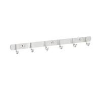 SOTECH Barra appendiabiti con 6 ganci SAMU Gancio da parete Gancio per cappotti Gancio per cappotti in acciaio inox spazzolato 460 mm Barra per ganci