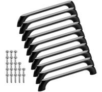 SOTECH Confezione da 10 maniglie per mobili BLACKLINE VII BA 160 mm nero opaco (lunghezza 182 mm, larghezza 11,5 mm, altezza 27 mm) maniglie ad arco in alluminio