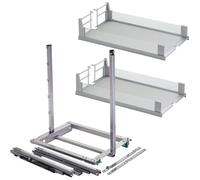 SOTECH DISPENSA junior III cassetto apotecario grigio argento per larghezza corpo 300 mm con ripiani con cornice in vetro ARENA