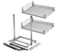 SOTECH DISPENSA junior III cassetto apotecario grigio argento per larghezza corpo 400 mm con ripiani con cornice in vetro ARENA