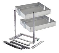 SOTECH DISPENSA junior III cassetto apotecario grigio argento per larghezza corpo 400 mm con ripiani ARENA pure