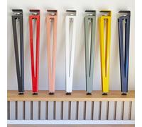 SOTECH Gamba da tavolo a forma di F, altezza 464 mm, conica nera opaca regolabile da 70 a 40 mm con viti di serraggio (senza foratura) per tavolino, tavolino, panca