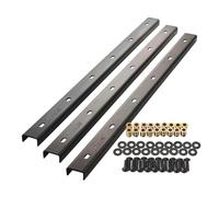 SOTECH Modanature di colmo 3 pezzi a U in acciaio in look industriale 90 x 4 x 2 cm per piani di tavoli/incl. viti di fissaggio e bussole a vite Profilo di rinforzo