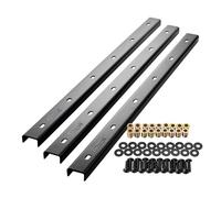 SOTECH Modanature di colmo 3 pezzi a U in acciaio nero 80 x 4 x 2 cm per piani di lavoro/incluse viti di fissaggio e bussole di avvitamento Profilo di rinforzo