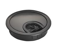 SOTECH Passacavo nero opaco Dimensione di foratura Ø 60 mm esterna Ø 68 mm | Ingresso cavi in metallo con guarnizione a spazzola