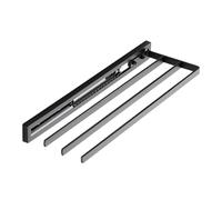 SOTECH Portasciugamani estraibile STYLE a 3 bracci nera 415 mm estensione 300 mm Portasciugamani per montaggio laterale su lavabo in bagno e cucina