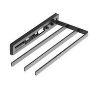 SOTECH Portasciugamani estraibile STYLE a 3 bracci nero 325 mm estensione 145 mm Portasciugamani per montaggio laterale su lavabo in bagno e cucina